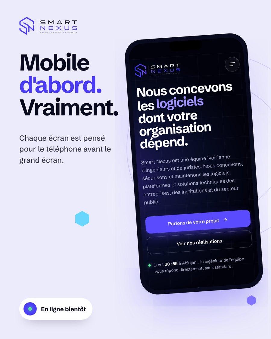Le site Smart Nexus sur téléphone : mobile d'abord